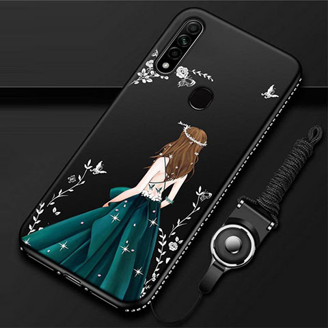 Funda Silicona Gel Goma Vestido de Novia Carcasa para Oppo A8 Verde