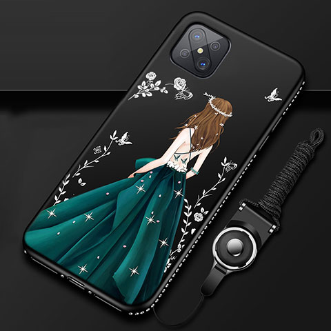 Funda Silicona Gel Goma Vestido de Novia Carcasa para Oppo A92s 5G Verde