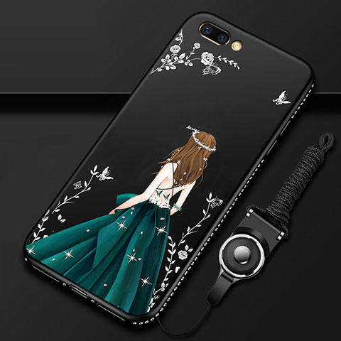 Funda Silicona Gel Goma Vestido de Novia Carcasa para Oppo AX5 Negro