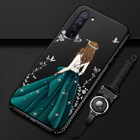 Funda Silicona Gel Goma Vestido de Novia Carcasa para Oppo F15 Verde