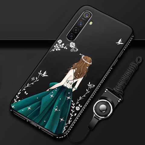 Funda Silicona Gel Goma Vestido de Novia Carcasa para Realme X2 Negro