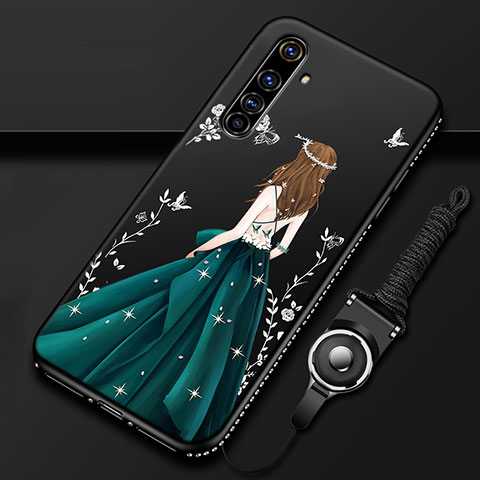 Funda Silicona Gel Goma Vestido de Novia Carcasa para Realme X50 Pro 5G Verde