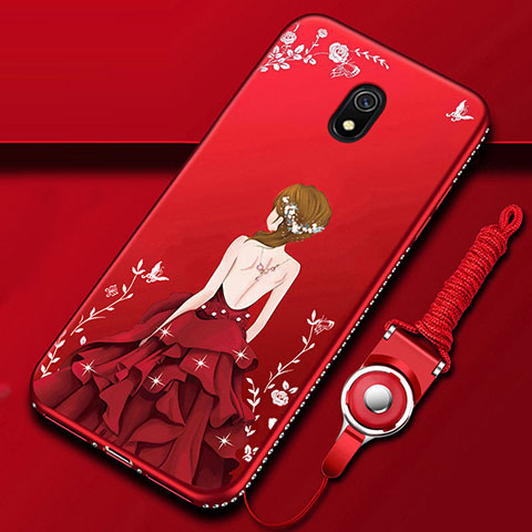 Funda Silicona Gel Goma Vestido de Novia Carcasa para Xiaomi Redmi 8A Rojo