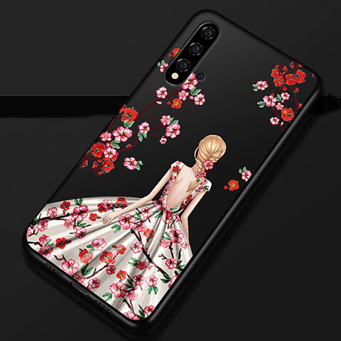 Funda Silicona Gel Goma Vestido de Novia Carcasa S02 para Huawei Nova 5 Pro Blanco