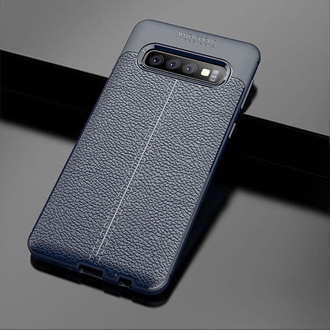 Funda Silicona Goma de Cuero Carcasa A02 para Samsung Galaxy S10 Azul