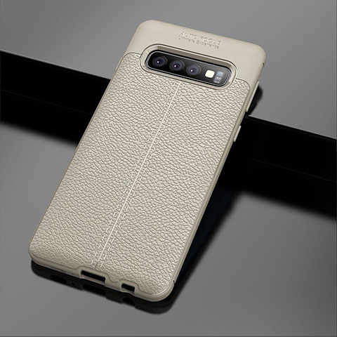 Funda Silicona Goma de Cuero Carcasa A02 para Samsung Galaxy S10 Plus Gris