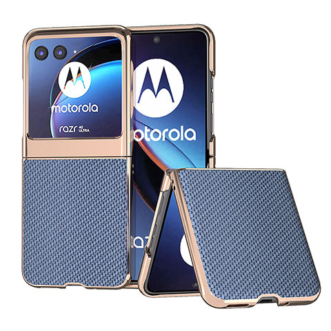 Funda Silicona Goma de Cuero Carcasa B04H para Motorola Moto Razr 40 Ultra 5G Azul Cielo