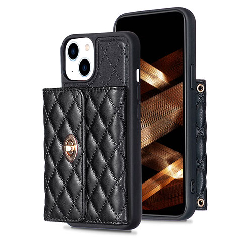 Funda Silicona Goma de Cuero Carcasa BF1 para Apple iPhone 13 Negro