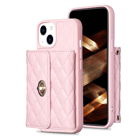 Funda Silicona Goma de Cuero Carcasa BF1 para Apple iPhone 13 Oro Rosa