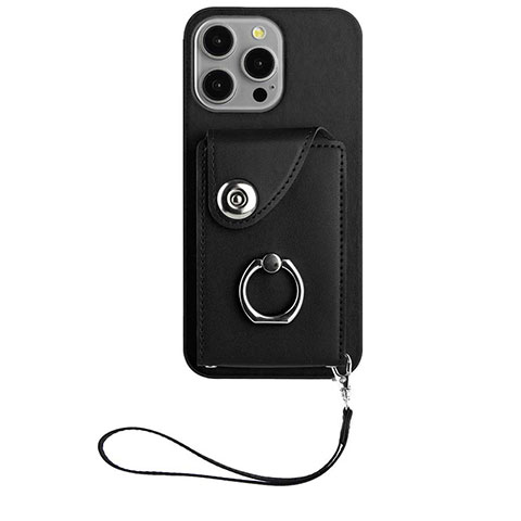 Funda Silicona Goma de Cuero Carcasa BF1 para Apple iPhone 15 Pro Negro