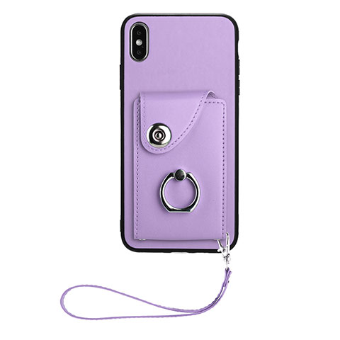 Funda Silicona Goma de Cuero Carcasa BF1 para Apple iPhone X Morado