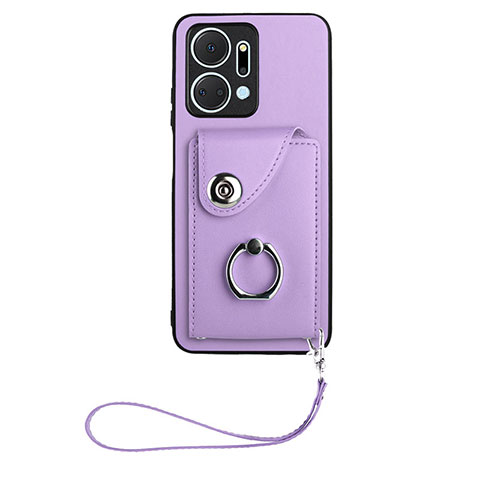 Funda Silicona Goma de Cuero Carcasa BF1 para Huawei Honor X7a Morado