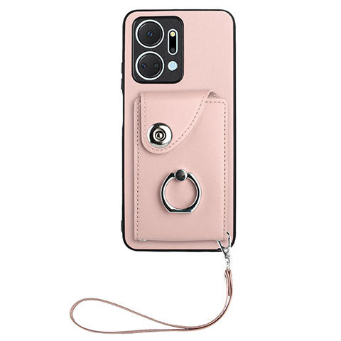 Funda Silicona Goma de Cuero Carcasa BF1 para Huawei Honor X7a Oro Rosa