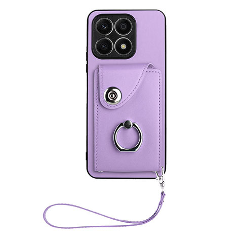 Funda Silicona Goma de Cuero Carcasa BF1 para Huawei Honor X8a 4G Morado