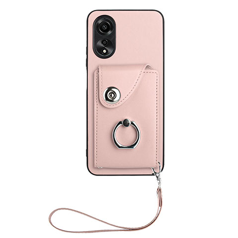 Funda Silicona Goma de Cuero Carcasa BF1 para Oppo A17 Oro Rosa