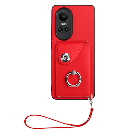 Funda Silicona Goma de Cuero Carcasa BF1 para Oppo Reno10 5G Rojo