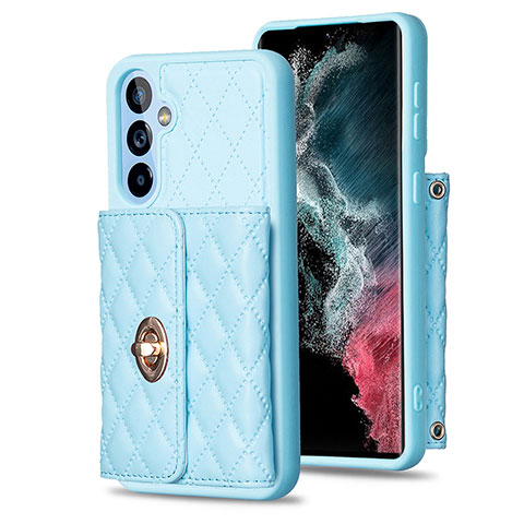 Funda Silicona Goma de Cuero Carcasa BF1 para Samsung Galaxy Quantum4 5G Azul Cielo