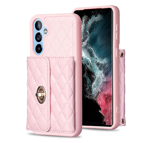 Funda Silicona Goma de Cuero Carcasa BF1 para Samsung Galaxy Quantum4 5G Oro Rosa