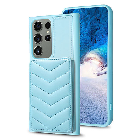 Funda Silicona Goma de Cuero Carcasa BF1 para Samsung Galaxy S22 Ultra 5G Azul Claro