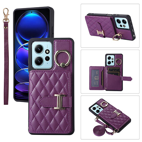 Funda Silicona Goma de Cuero Carcasa BF1 para Xiaomi Redmi Note 12 4G Morado