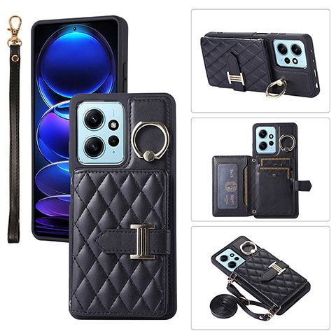 Funda Silicona Goma de Cuero Carcasa BF1 para Xiaomi Redmi Note 12 4G Negro