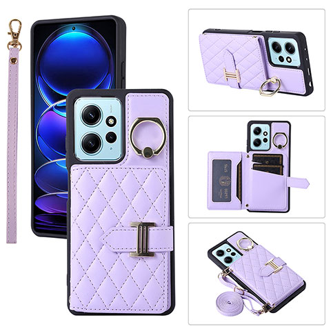 Funda Silicona Goma de Cuero Carcasa BF1 para Xiaomi Redmi Note 12 4G Purpura Claro