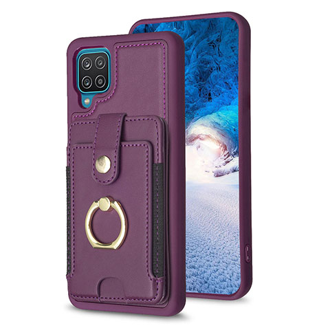 Funda Silicona Goma de Cuero Carcasa BF2 para Samsung Galaxy A12 Morado