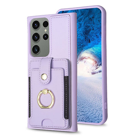 Funda Silicona Goma de Cuero Carcasa BF2 para Samsung Galaxy S22 Ultra 5G Purpura Claro