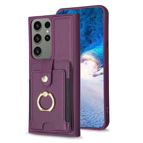 Funda Silicona Goma de Cuero Carcasa BF2 para Samsung Galaxy S23 Ultra 5G Morado