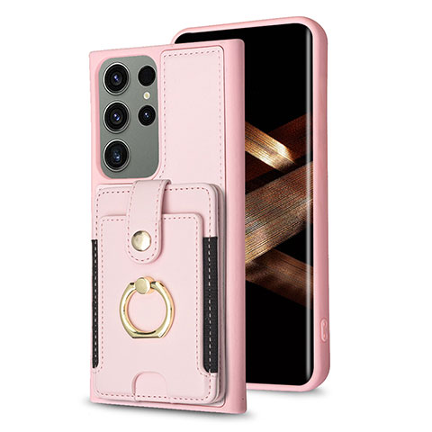 Funda Silicona Goma de Cuero Carcasa BF2 para Samsung Galaxy S24 Ultra 5G Oro Rosa