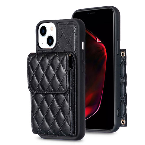 Funda Silicona Goma de Cuero Carcasa BF3 para Apple iPhone 14 Negro