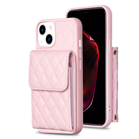 Funda Silicona Goma de Cuero Carcasa BF3 para Apple iPhone 14 Plus Oro Rosa