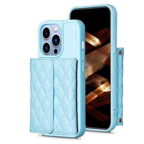 Funda Silicona Goma de Cuero Carcasa BF3 para Apple iPhone 15 Pro Max Azul