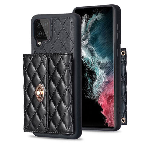 Funda Silicona Goma de Cuero Carcasa BF3 para Samsung Galaxy A12 Negro