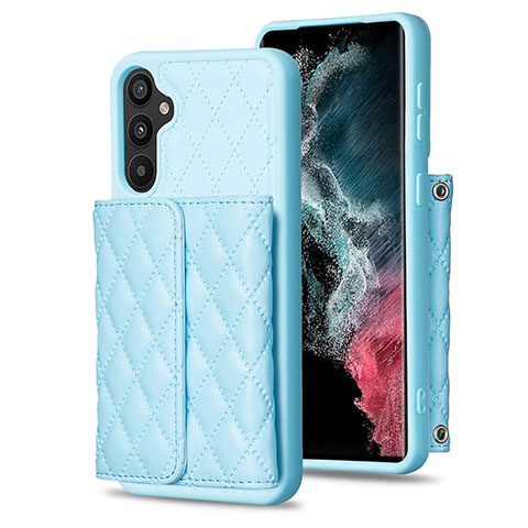 Funda Silicona Goma de Cuero Carcasa BF3 para Samsung Galaxy A34 5G Azul Cielo