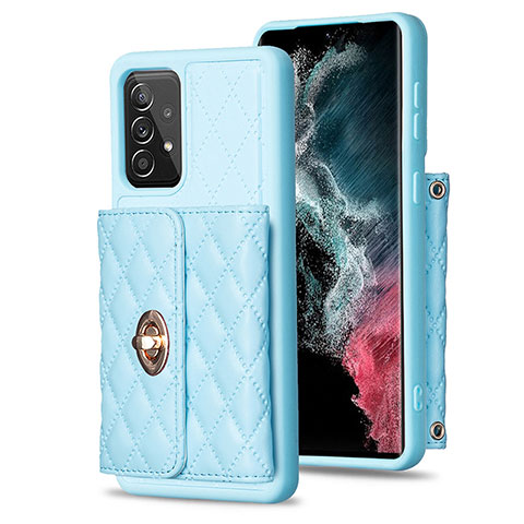 Funda Silicona Goma de Cuero Carcasa BF3 para Samsung Galaxy A52 4G Azul Cielo