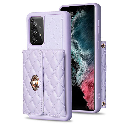 Funda Silicona Goma de Cuero Carcasa BF3 para Samsung Galaxy A52 4G Purpura Claro