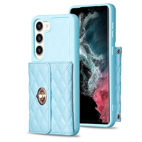 Funda Silicona Goma de Cuero Carcasa BF3 para Samsung Galaxy S22 Plus 5G Azul Claro