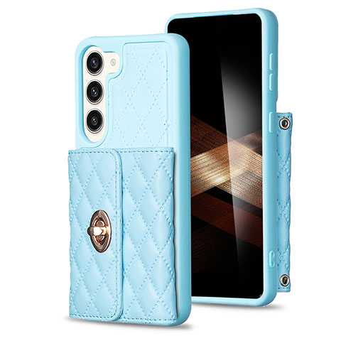 Funda Silicona Goma de Cuero Carcasa BF3 para Samsung Galaxy S24 Plus 5G Azul Claro