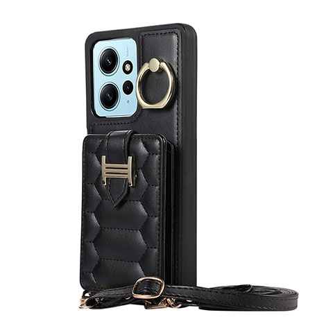 Funda Silicona Goma de Cuero Carcasa BF3 para Xiaomi Redmi Note 12 4G Negro