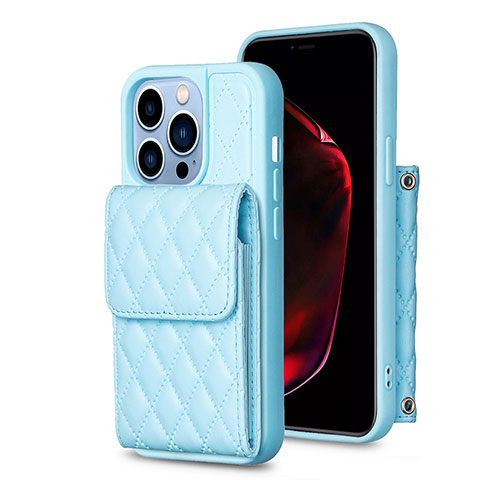 Funda Silicona Goma de Cuero Carcasa BF4 para Apple iPhone 13 Pro Azul