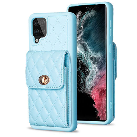 Funda Silicona Goma de Cuero Carcasa BF4 para Samsung Galaxy A12 5G Azul Cielo