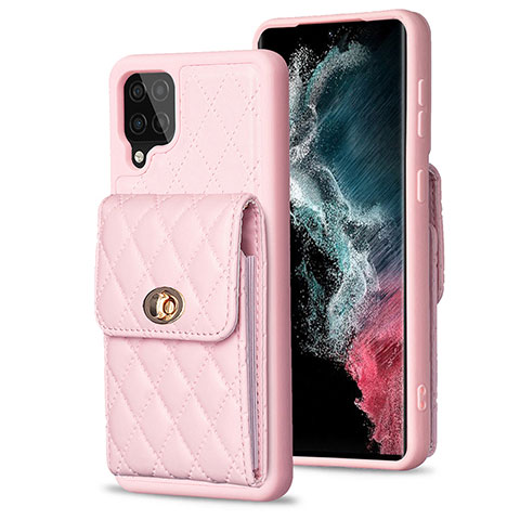 Funda Silicona Goma de Cuero Carcasa BF4 para Samsung Galaxy A12 5G Oro Rosa