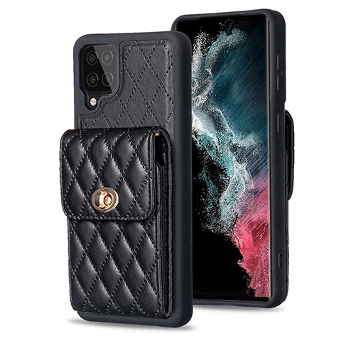 Funda Silicona Goma de Cuero Carcasa BF4 para Samsung Galaxy A12 Nacho Negro