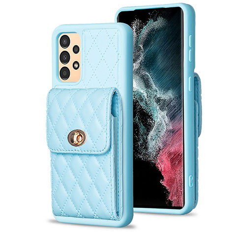 Funda Silicona Goma de Cuero Carcasa BF4 para Samsung Galaxy A13 4G Azul Cielo