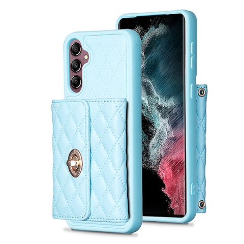 Funda Silicona Goma de Cuero Carcasa BF4 para Samsung Galaxy A14 4G Azul Cielo