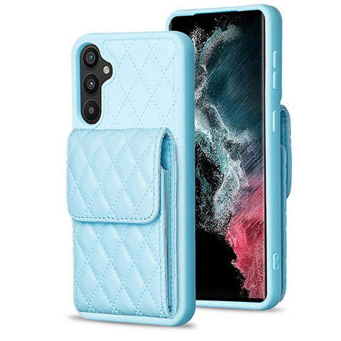 Funda Silicona Goma de Cuero Carcasa BF4 para Samsung Galaxy A34 5G Azul Cielo