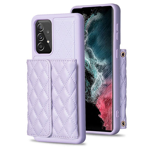 Funda Silicona Goma de Cuero Carcasa BF4 para Samsung Galaxy A52 4G Purpura Claro