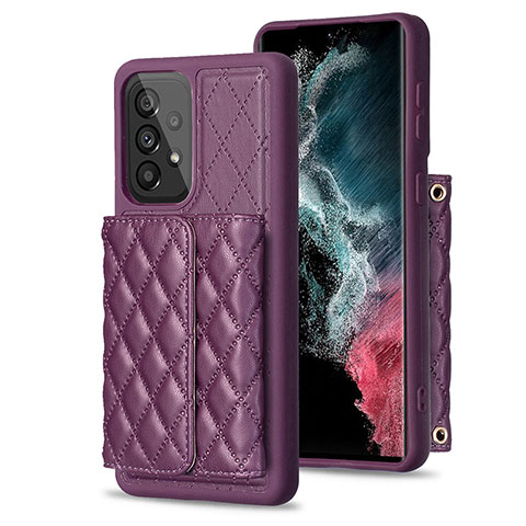 Funda Silicona Goma de Cuero Carcasa BF4 para Samsung Galaxy A53 5G Morado