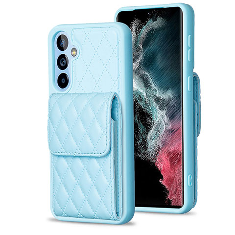 Funda Silicona Goma de Cuero Carcasa BF4 para Samsung Galaxy Quantum4 5G Azul Cielo